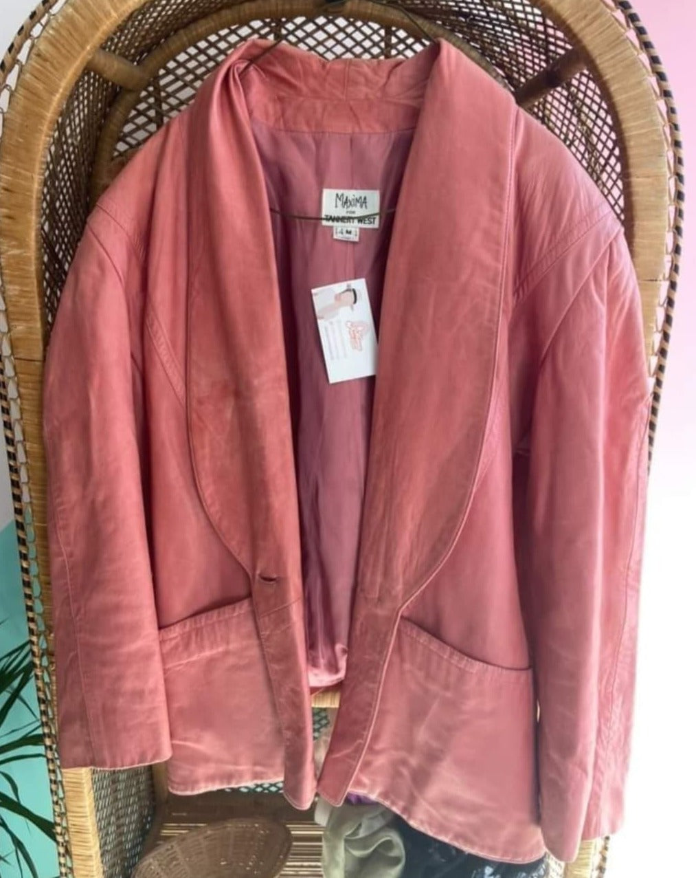 Manteau de cuir rose - Vintage 80's